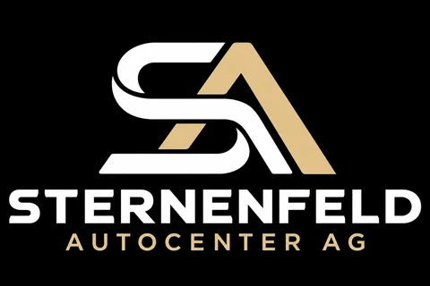 Sternenfeld Autocenter AG – SA Logo in Weiss und Gold